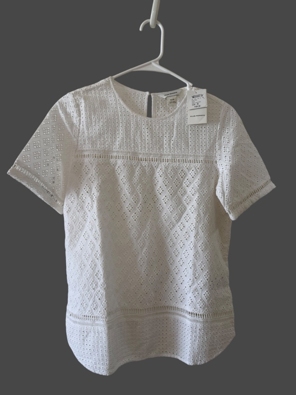 NWT!  $139 MSRP! Club Monaco White Eyelet Top